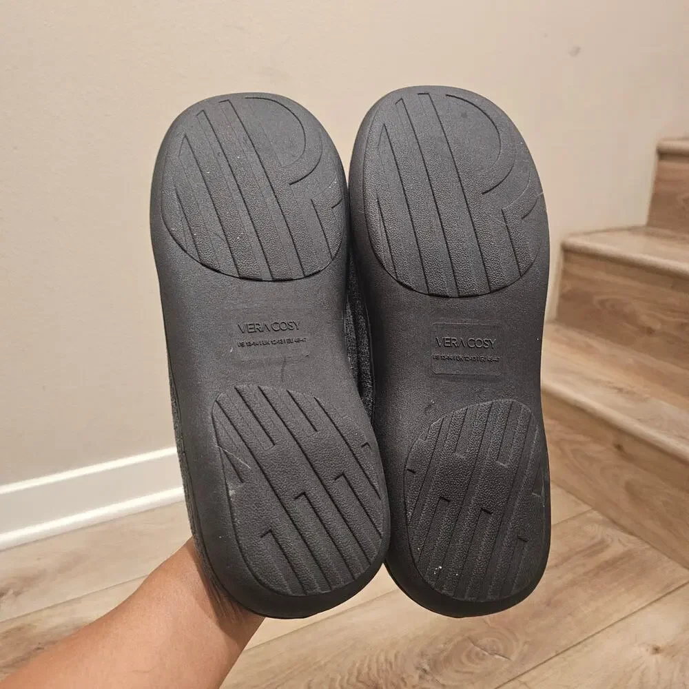 NWOT VeraCosy Men's Memory Foam Rubber Sole Slippers Size 13-14